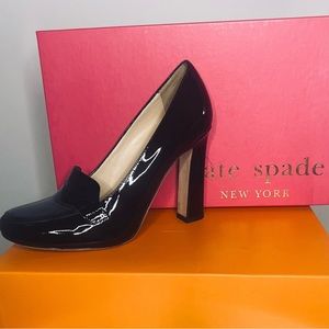 Kate Spade Women’s Black High Gloss Jolene Penny Loafer Heals Size 7